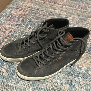 Ecco High Top Sneakers Grey Suede Size 13